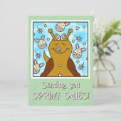 かわいいカタツムリ送信スマイルイースターカラーリング | シーズンカード (スタンド正面)