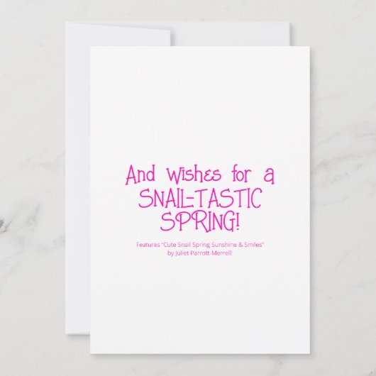 かわいいカタツムリ送信スマイル春 | あいさつ カード (裏面)