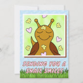 かわいいカタツムリ送信スマイル | あいさつ カード (正面)