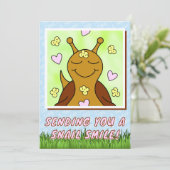 かわいいカタツムリ送信スマイル | あいさつ カード (スタンド正面)