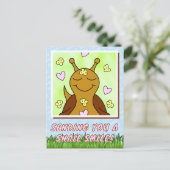 かわいいカタツムリ送信スマイル | ポストカード (スタンド正面)