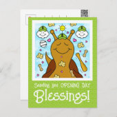 かわいいカタツムリ野球恵み | ポストカード (正面/裏面)