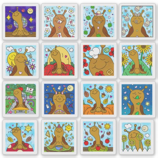 かわいいカタツムリ2025小さなアートシリーズ シール (正面)