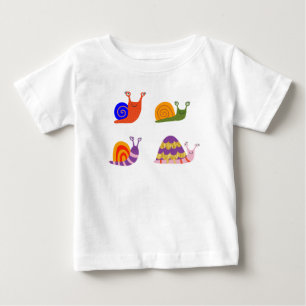 かわいいカタツムリ ベビーボディスーツ - 面白い子供のワンサイズ ベビーTシャツ