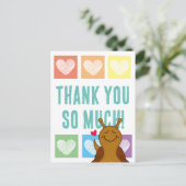 かわいいカタツムリ レインボー ハート ありがとう | ポストカード (スタンド正面)