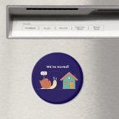 かわいいカタツムリ「引越しました」面白い新居のお知らせ マグネット (インサイチュ (食洗機))