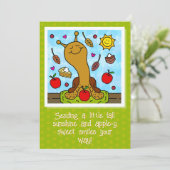 かわいいカタツムリApple-yスイーツスマイル秋 カード (スタンド正面)