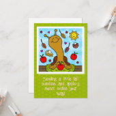 かわいいカタツムリApple-yスイーツスマイル秋 カード (正面/裏面インサイチュ)