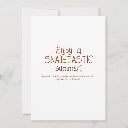 かわいいカタツムリSpe-shell夏の至恵み カード (裏面)
