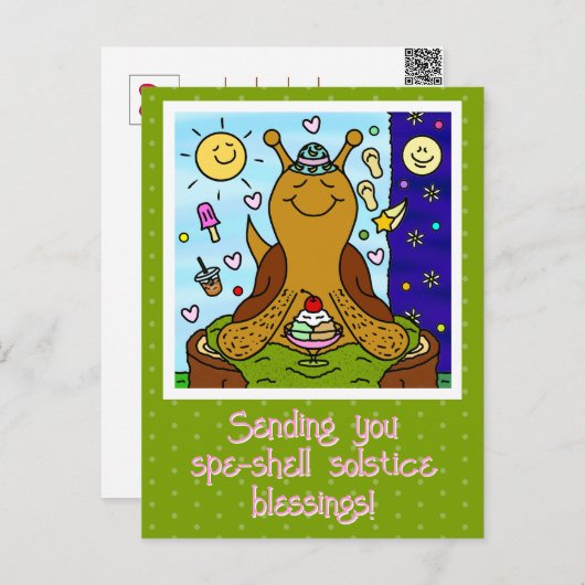 かわいいカタツムリSpe-shell夏の至恵み ポストカード (正面/裏面)