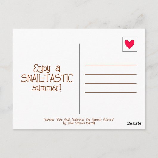 かわいいカタツムリSpe-shell夏の至恵み ポストカード (裏面)