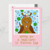 かわいいカタツムリSt patricks day | シーズンポストカード (正面/裏面)