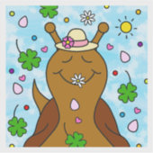 かわいいカタツムリSt patricks day | ビニールステッカー –  シール (正面)