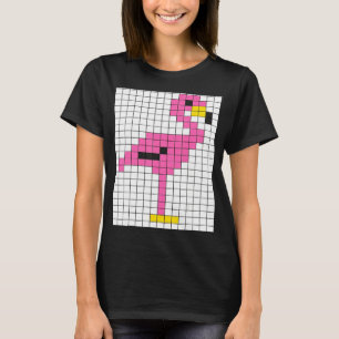 かわいいカッコいいピクセルピンクフラミンゴ Tシャツ