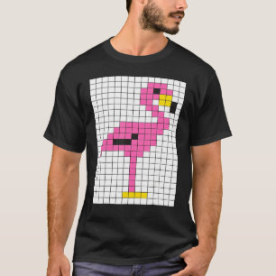 かわいいカッコいいピクセルピンクフラミンゴ Tシャツ