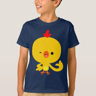 かわいいカッコいいマンガのチキンの子どもTシャツ Tシャツ