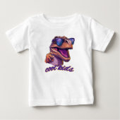かわいいカッコいいT-Rex恐竜サングラス幼児子供 ベビーTシャツ (正面)