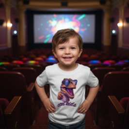 かわいいカッコいいT-Rex恐竜サングラス幼児子供 ベビーTシャツ