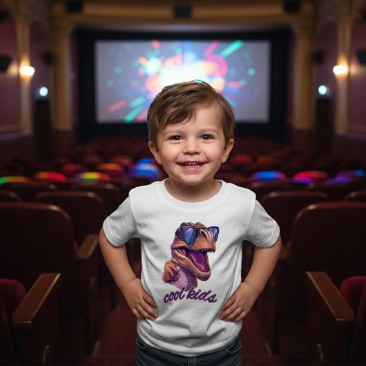 かわいいカッコいいT-Rex恐竜サングラス幼児子供 ベビーTシャツ