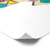 かわいいカッコウ時計レトロヴィンテージバレンタイン ポスター (角)