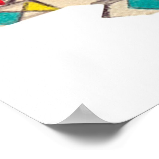 かわいいカッコウ時計レトロヴィンテージバレンタイン ポスター (角)