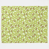 かわいいカットキウイ模様 フリースブランケット (正面(横))