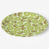 かわいいカットキウイ模様 ペーパープレート (アングル)