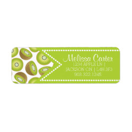 かわいいカットキウイ模様 ラベル