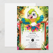 かわいいカッパの誕生日 招待状 (正面/裏面)