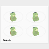 かわいいカッパ 楕円形シール (シート)