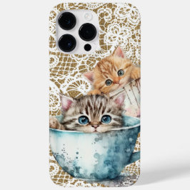 かわいいカップでかわいい水色の子猫 Case-Mate iPhone 14 PRO MAXケース