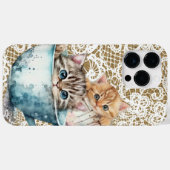 かわいいカップでかわいい水色の子猫 Case-Mate iPhoneケース (裏面 (横))