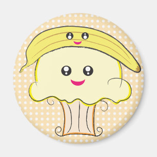 かわいいカップケーキおよびバナナ マグネット