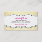 かわいいカップケーキお洒落《写真》ぼけ味模様イエロー 名刺 (裏面)