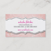 かわいいカップケーキお洒落《写真》ぼけ味模様ピンクの珊瑚 名刺 (裏面)