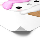 かわいいカップケーキかわいいアイスクリームパーソナライズされた ポスター (角)