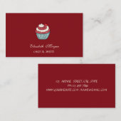 かわいいカップケーキさくらんぼレッドスイーツベーカリー 名刺 (正面/裏面)