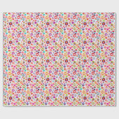 かわいいカップケーキとお茶ポット ラッピングペーパー (フラット)