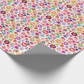 かわいいカップケーキとお茶ポット ラッピングペーパー (角)