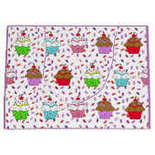 かわいいカップケーキとキャンディースプリンクル ラージペーパーバッグ (正面)