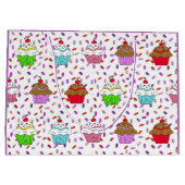 かわいいカップケーキとキャンディースプリンクル ラージペーパーバッグ (裏面)