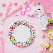 かわいいカップケーキとティーポット ペーパープレート (パーティー)