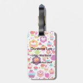 かわいいカップケーキとティーポット ラゲッジタグ (裏面縦)