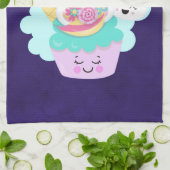 かわいいカップケーキとハッピーアイスクリーム キッチンタオル (折り畳み)