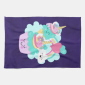 かわいいカップケーキとハッピーアイスクリーム キッチンタオル (横)