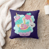 かわいいカップケーキとハッピーアイスクリーム クッション (ブランケット)