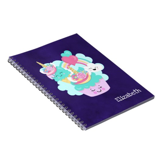 かわいいカップケーキとハッピーアイスクリーム ノートブック (右側)