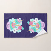 かわいいカップケーキとハッピーアイスクリーム バスタオルセット (ハンドタオル)