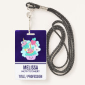 かわいいカップケーキとハッピーアイスクリーム バッジ (裏面ランヤード)