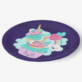 かわいいカップケーキとハッピーアイスクリーム ペーパープレート (アングル)